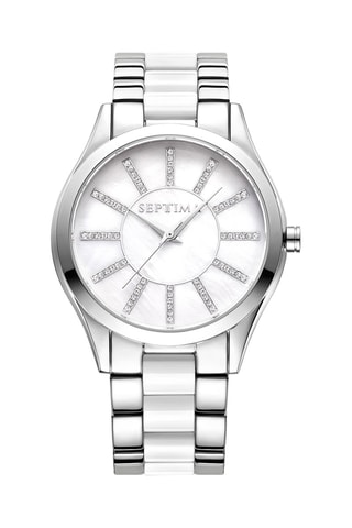 Montre à quartz en alliage - Argenté et blanc