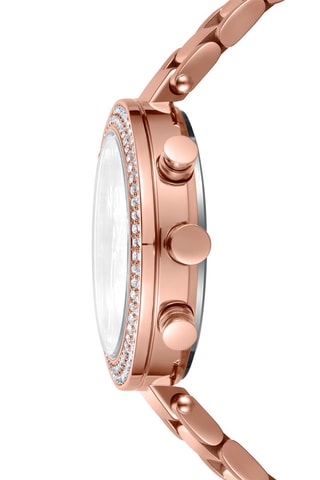 Montre à quartz en alliage - Chronographe - Doré rose et blanc