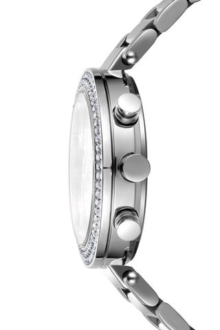 Montre à quartz en alliage - Chronographe - Argenté et blanc