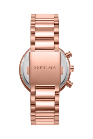 Montre à quartz en alliage - Chronographe - Doré rose et marron