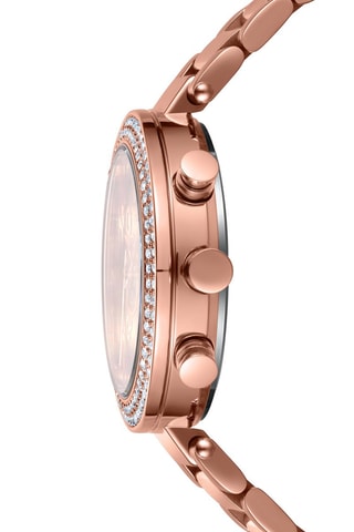 Montre à quartz en alliage - Chronographe - Doré rose et marron