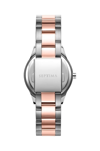 Montre à quartz en acier - Argenté et doré rose
