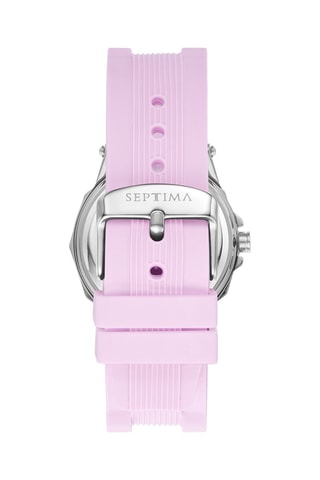 Montre à quartz en silicone - Rose et argenté