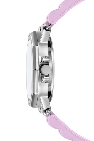 Montre à quartz en silicone - Rose et argenté
