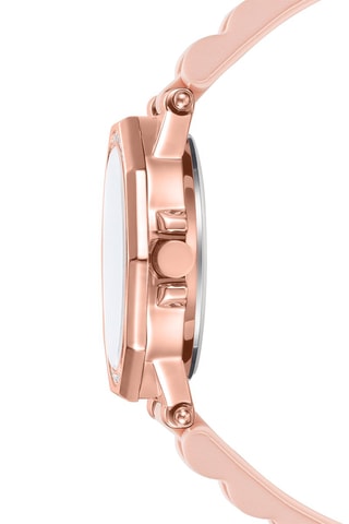 Montre à quartz en silicone - Rose et doré rose