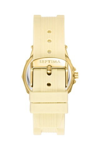 Montre à quartz en silicone - Jaune et doré