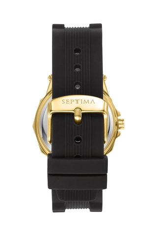 Montre à quartz en silicone - Noir et doré