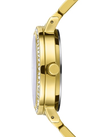 Montre à quartz en acier - Doré 