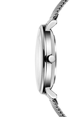 Montre à quartz en acier - Argenté et blanc