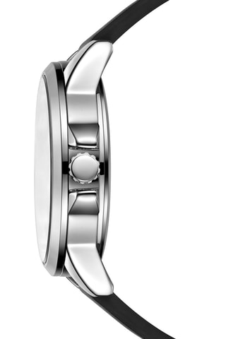 Montre à quartz en cuir - Noir et argenté