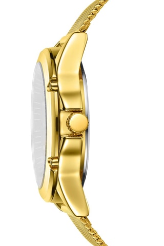 Montre à quartz en acier - Doré et bleu foncé