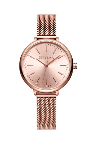 Montre à quartz en acier - Doré rose 