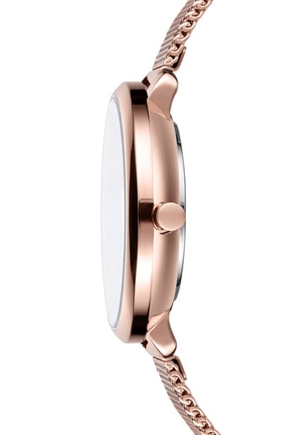 Montre à quartz en acier - Doré rose 