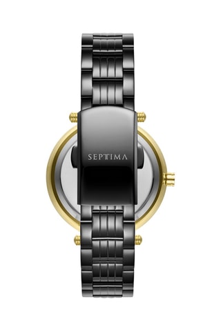 Montre à quartz en acier - Noir et doré 