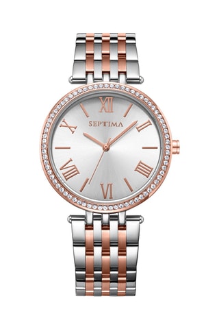 Montre à quartz en alliage - Argenté et doré rose