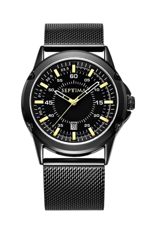 Reloj de cuarzo de acero - Negro