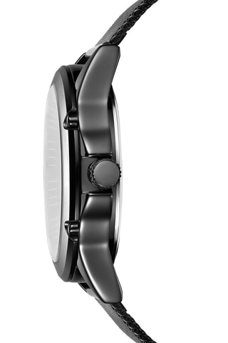 Reloj de cuarzo de acero - Negro