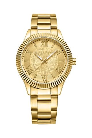 Montre à quartz en acier - Doré et blanc