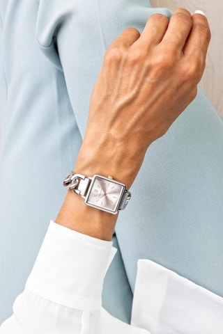 Montre à quartz en acier - Argenté et doré rose