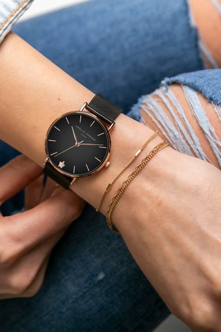 Coffret montre à quartz et 2 bracelets en acier