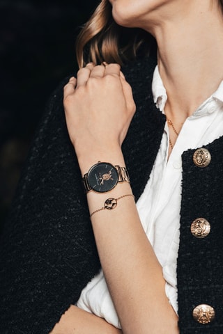 Montre à quartz en acier - Doré rose
