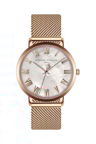 Coffret montre à quartz et 2 bracelets en acier et nacre
