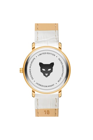Montre à quartz en cuir Florence - Blanc et doré