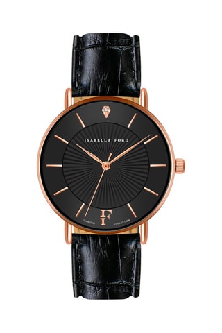 Coffret montre à quartz et bracelets en acier et cuir