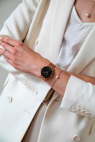 Coffret montre à quartz et bracelets en acier