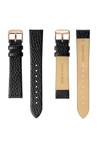 Montre à quartz en cuir - Noir et doré rose