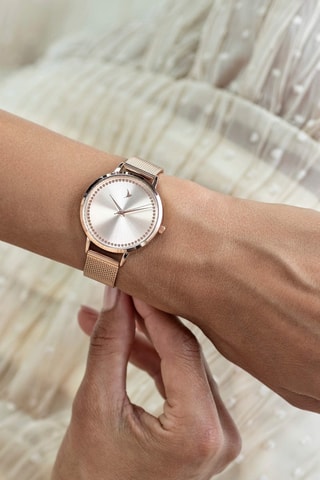 Montre à quartz en acier - Doré rose - Emily Westwood