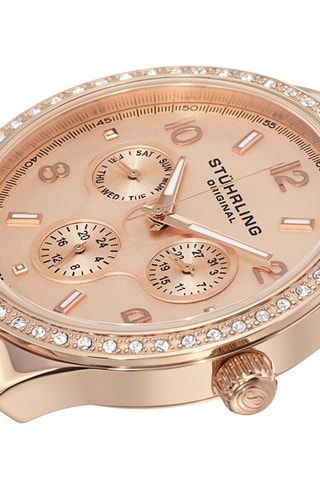 Montre à quartz en acier ornée de cristaux Swarovski Vogue - Doré rose
