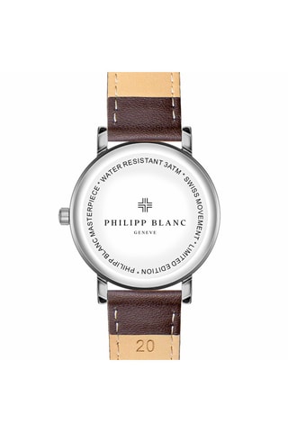 Montre à quartz en cuir - Marron et argenté