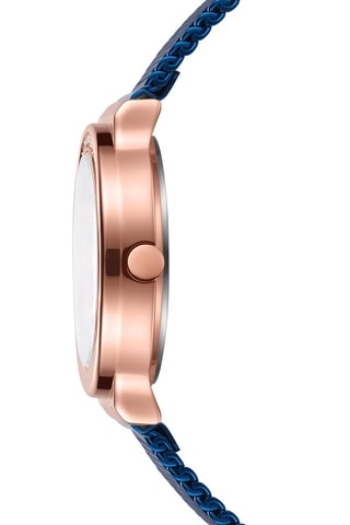 Montre à quartz en acier - Bleu et doré rose