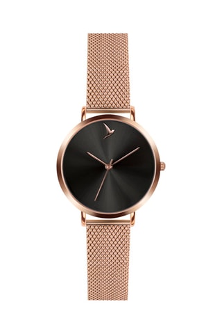 Montre à quartz en acier - Doré rose et noir - Emily Westwood