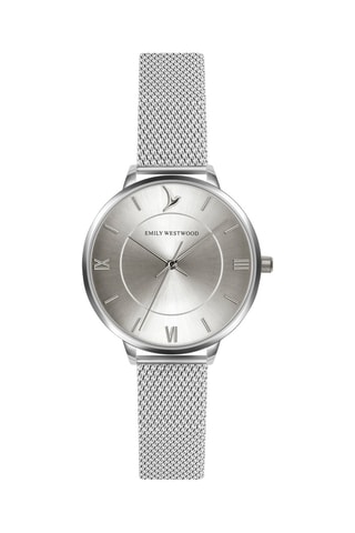 Montre à quartz en acier - Argenté et blanc - Emily Westwood