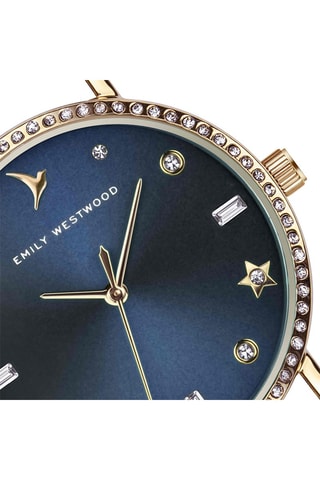 Montre à quartz en acier - Doré et bleu - Emily Westwood