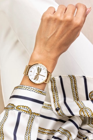 Montre à quartz en acier - Doré rose et blanc - Emily Westwood