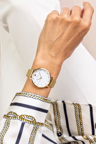 Montre à quartz en acier - Doré et blanc - Emily Westwood