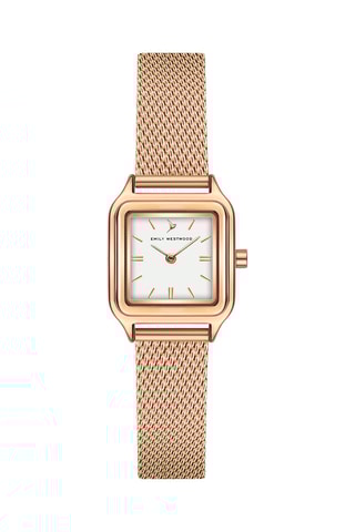 Montre à quartz japonais en acier - Doré et blanc  - Emily Westwood