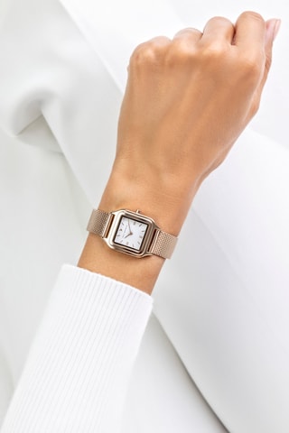 Montre à quartz japonais en acier - Doré et blanc  - Emily Westwood