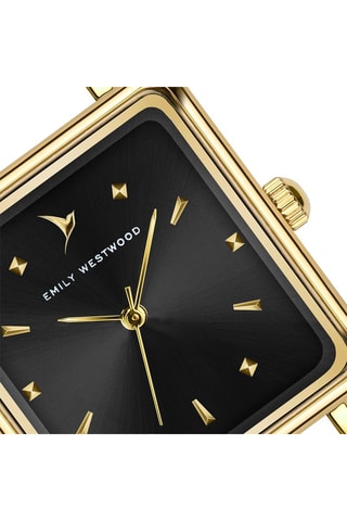 Montre à quartz en cuir - Noir et doré - Emily Westwood