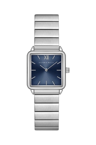 Montre à quartz en acier - Argenté et bleu marine - Victoria Walls