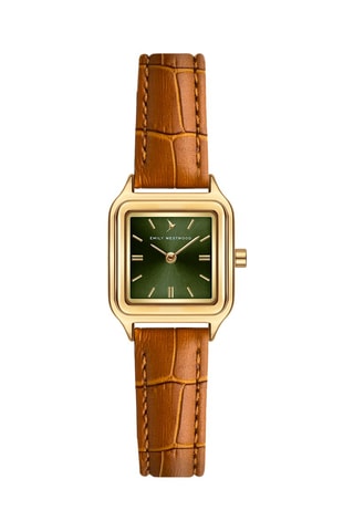 Montre à quartz en cuir - Marron et doré - Emily Westwood 
