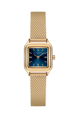 Montre à quartz japonais en acier - Doré et bleu  - Emily Westwood
