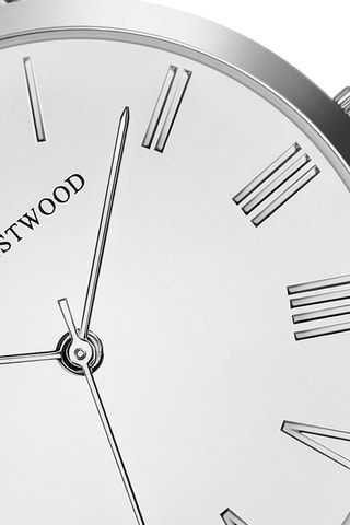 Montre à quartz en cuir  -  Noir et argenté - Emily Westwood