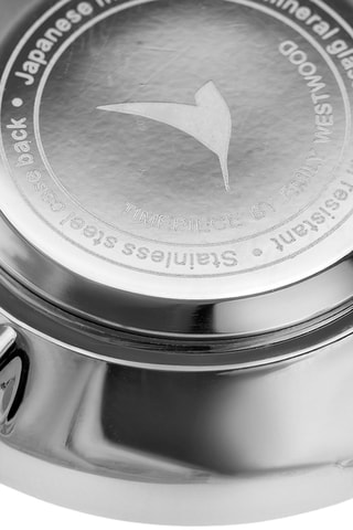 Montre à quartz en cuir  -  Noir et argenté - Emily Westwood