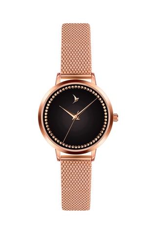 Montre à quartz en acier - Doré rose et noir - Emily Westwood