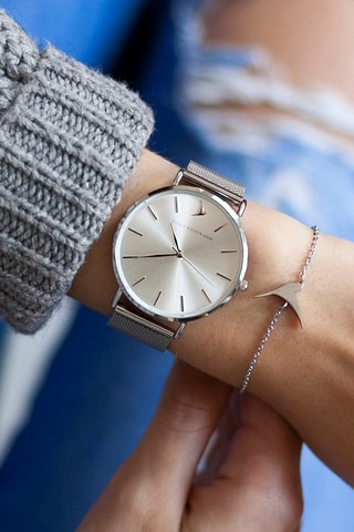 Montre à quartz en acier  -  Argenté - Emily Westwood