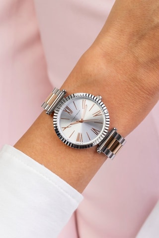 Montre à quartz en acier - Argenté et doré rose - Victoria Walls